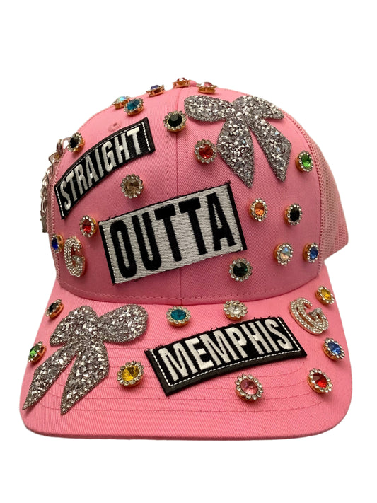 Rhinestone baseball cap / Pink