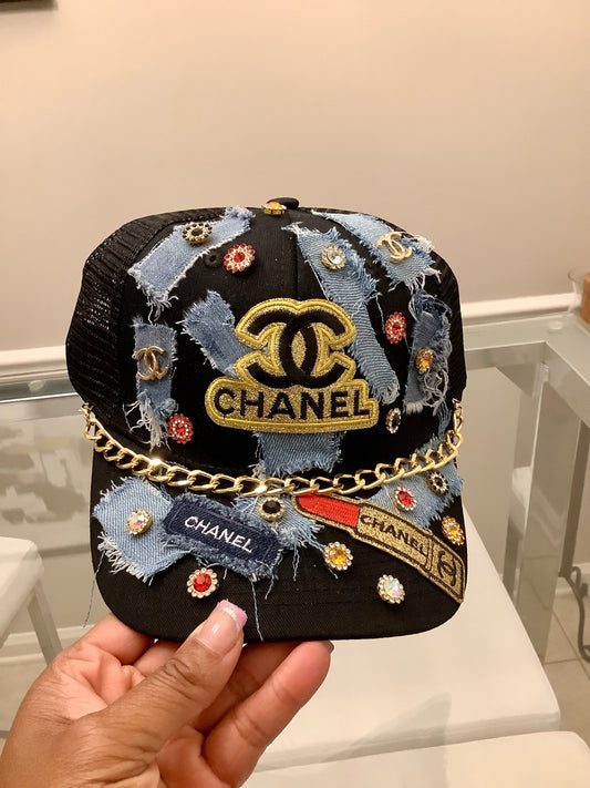 SnapBack Hat / One of One / black with denim