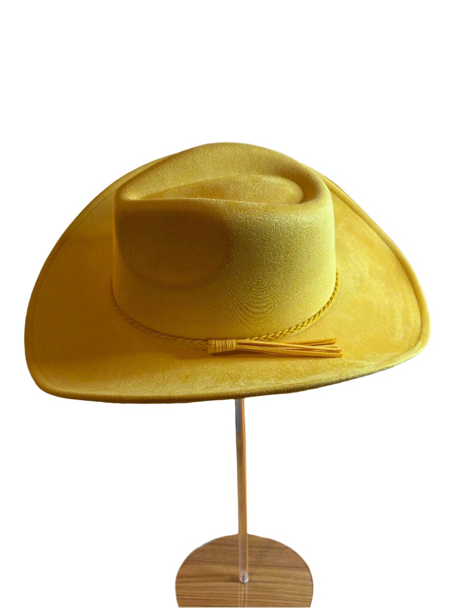 Cowboy hat / Yellow western hat / cowgirl hat / suede material