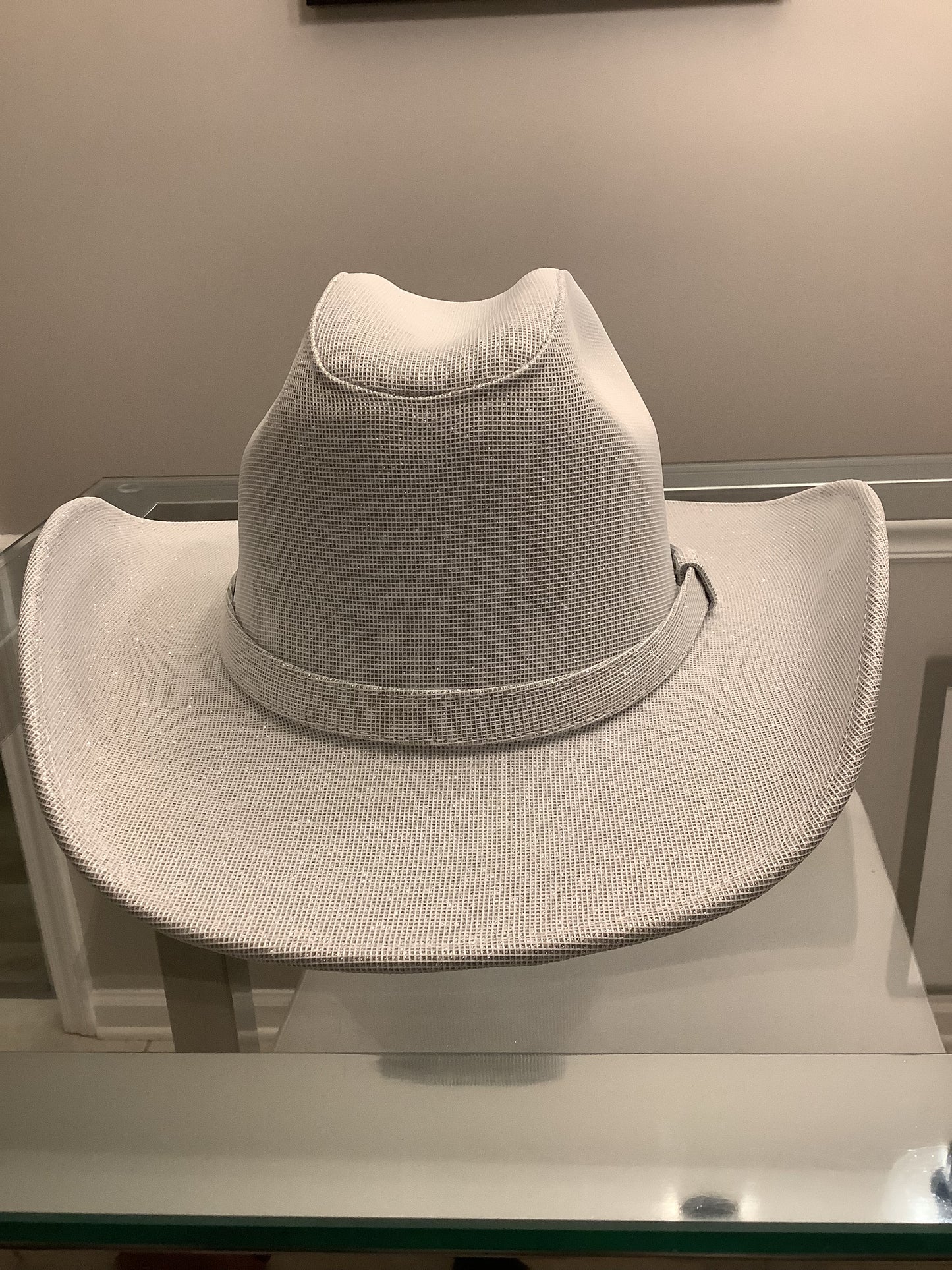 Cowboy Hat / Glitter and white