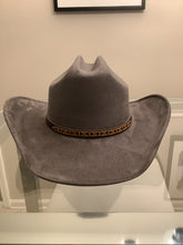 Load image into Gallery viewer, Cowboy hat / Gray / Vegan Suede
