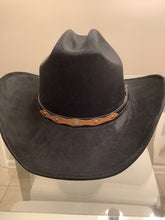 Load image into Gallery viewer, Cowboy hat / Black / Vegan Suede
