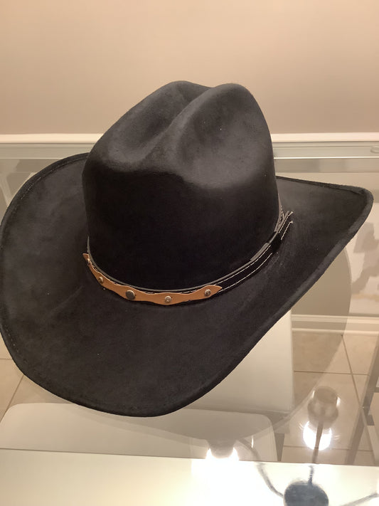 Cowboy hat / Black / Vegan Suede