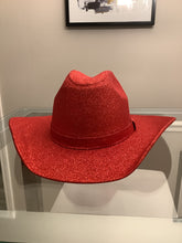 Load image into Gallery viewer, Cowboy hat / Red Glitter
