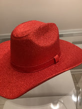Load image into Gallery viewer, Cowboy hat / Red Glitter
