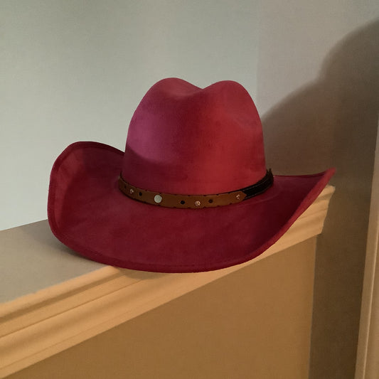 Cowboy hat / Fuchsia / Vegan Suede