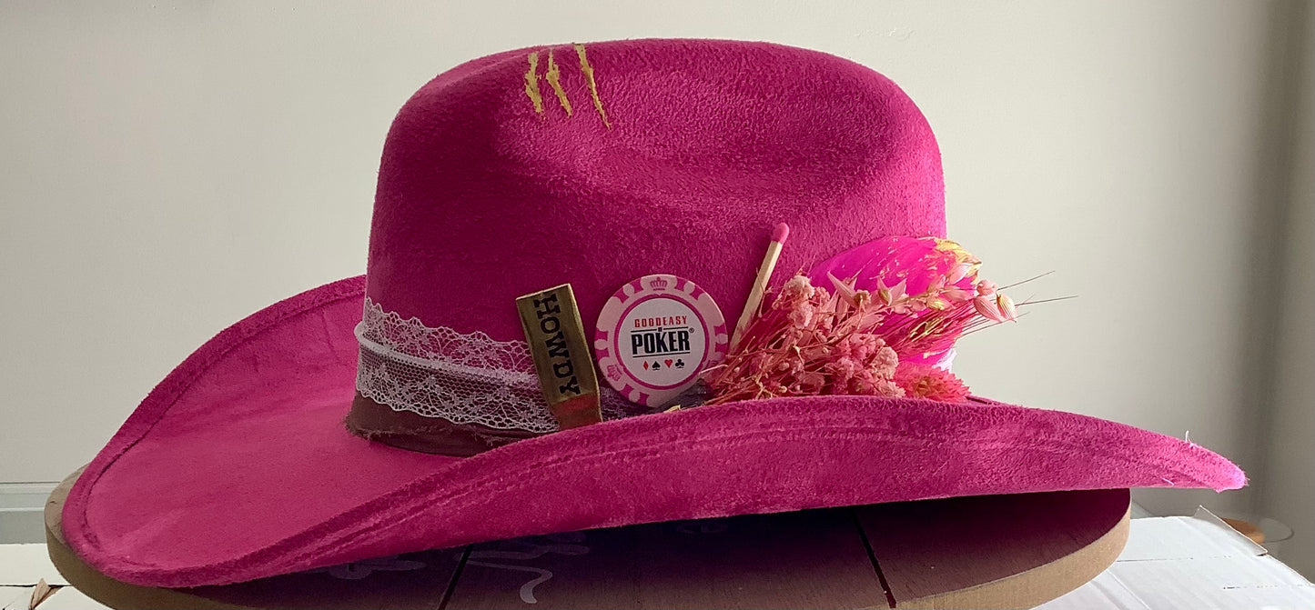 Cowboy hat / Pink custom hat /