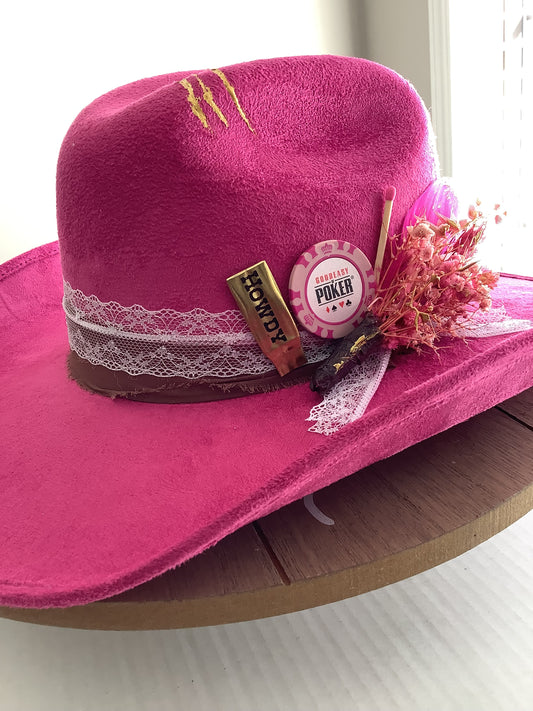 Cowboy hat / Pink custom hat /
