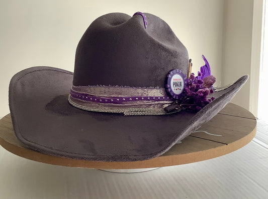 Cowboy hat / Cowgirl hat / Custom hat / Gray cowboy hat