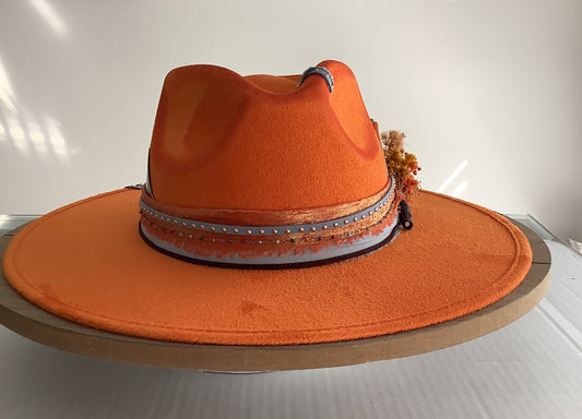 Fedora hat / Custom hat / orange fedora