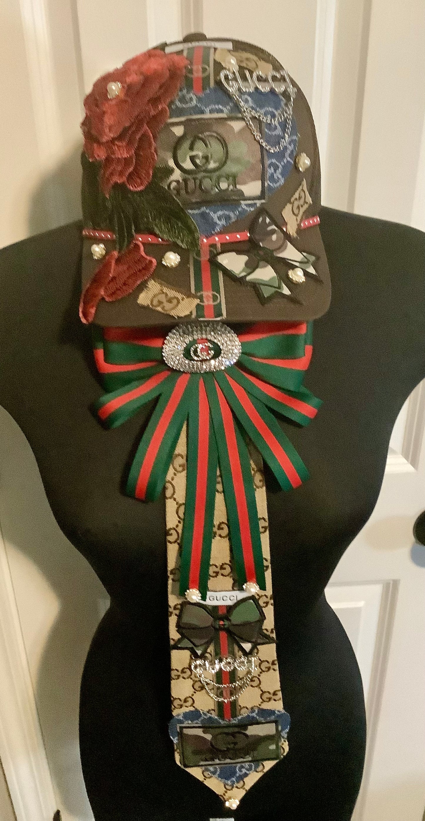 Necktie Necklace and hat combo / Custom Ties / Junk ties / One of a kind ties