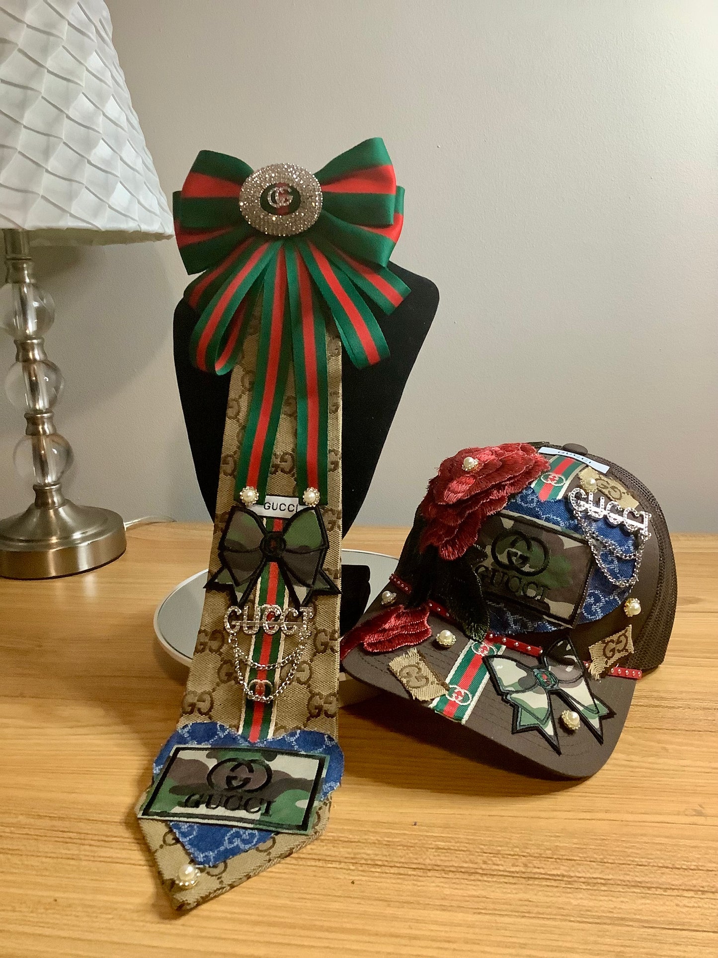 Necktie Necklace and hat combo / Custom Ties / Junk ties / One of a kind ties