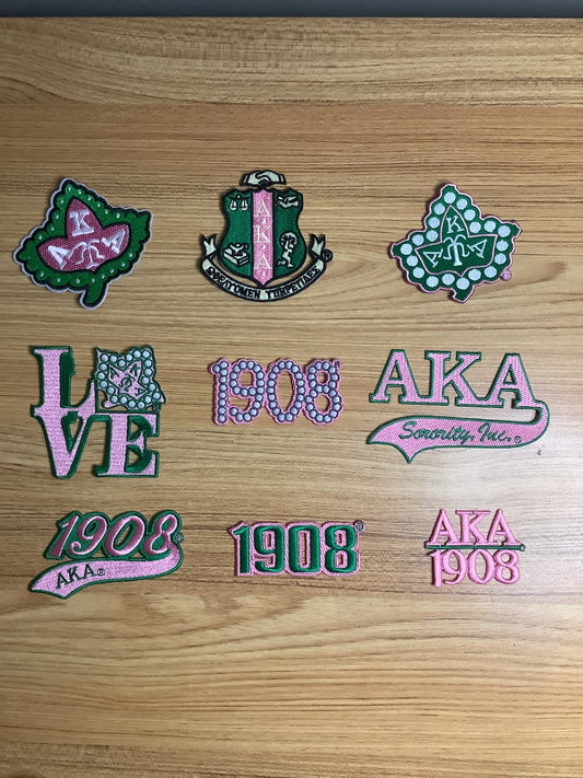 AKA iron on patches /sorority patches / embroidered patches / heat seal / sew on patches
