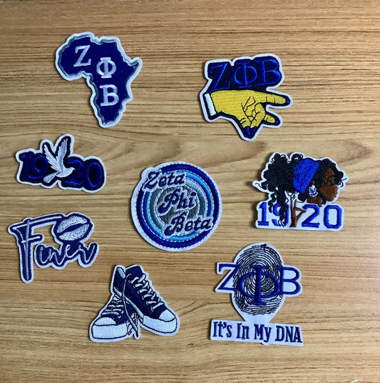 Zeta Phi Beta Soroity Iron=On Patch Set