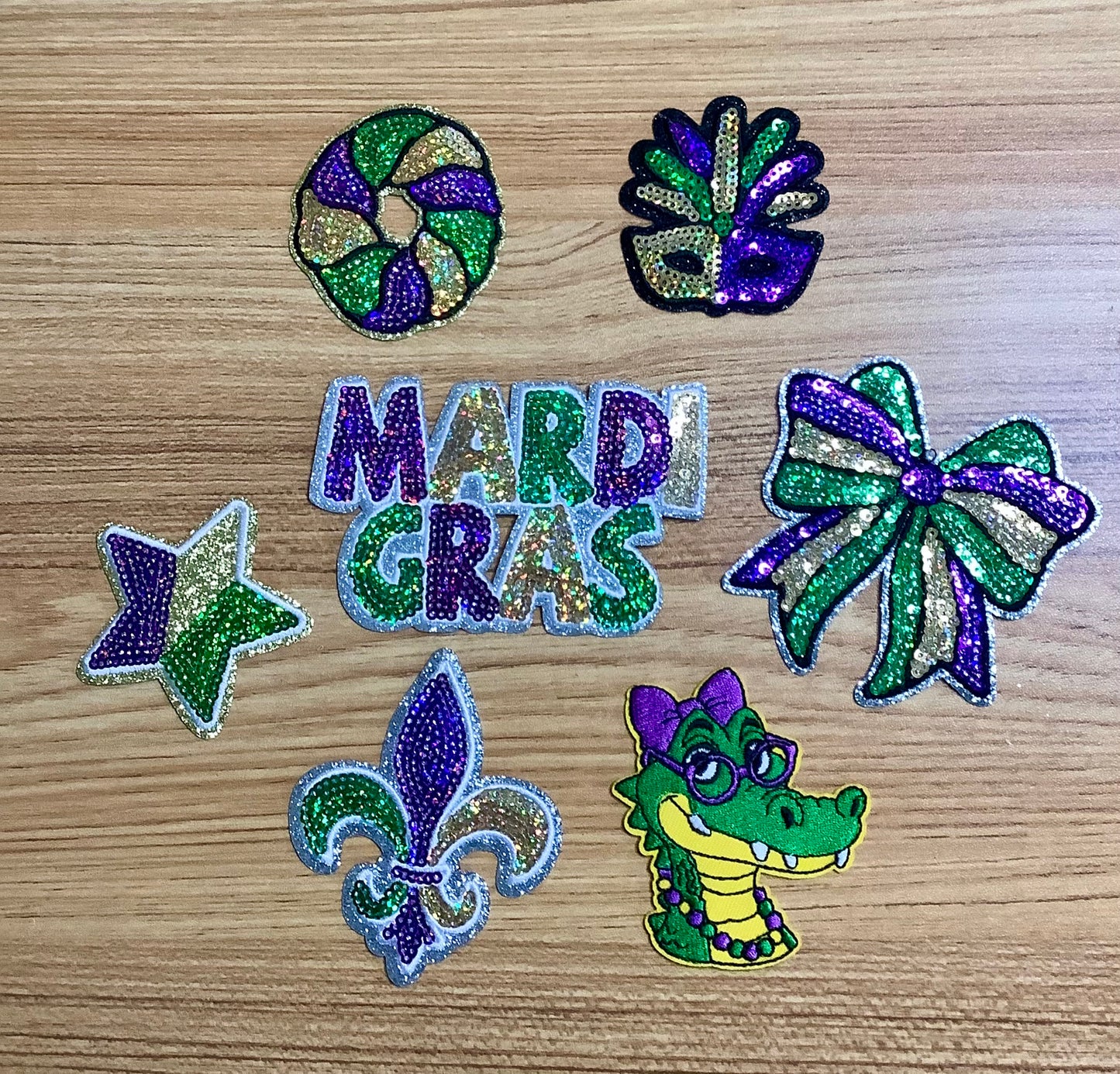 Mardi Gras Iron-On Patch Set