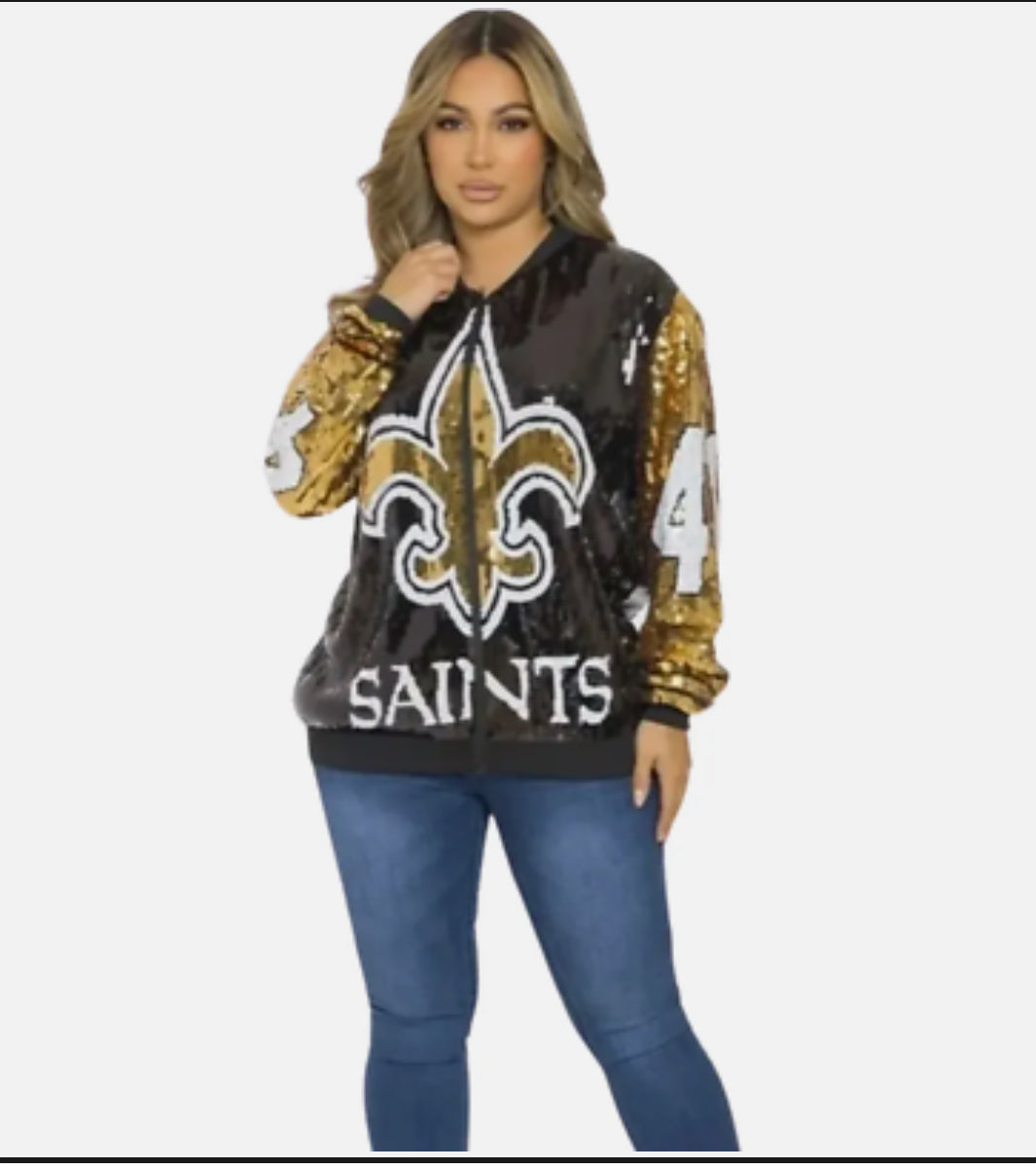 New Orleans black sequin jacket