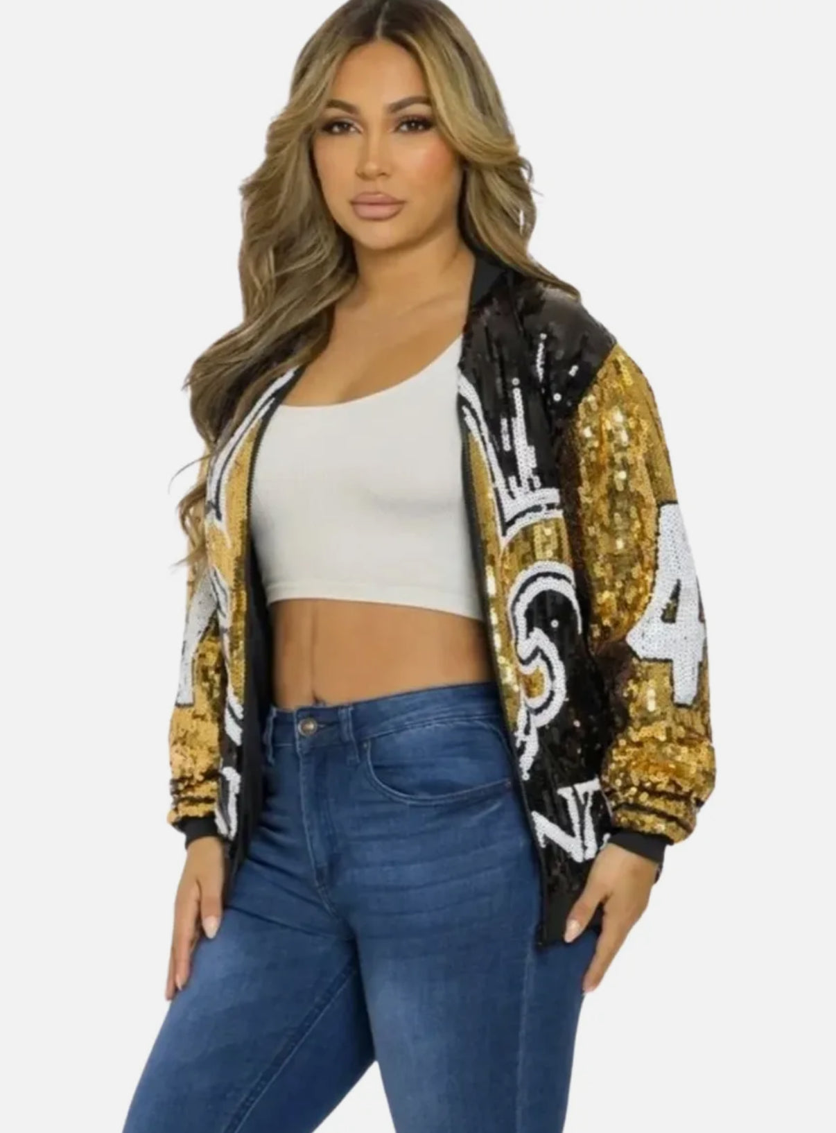 New Orleans black sequin jacket