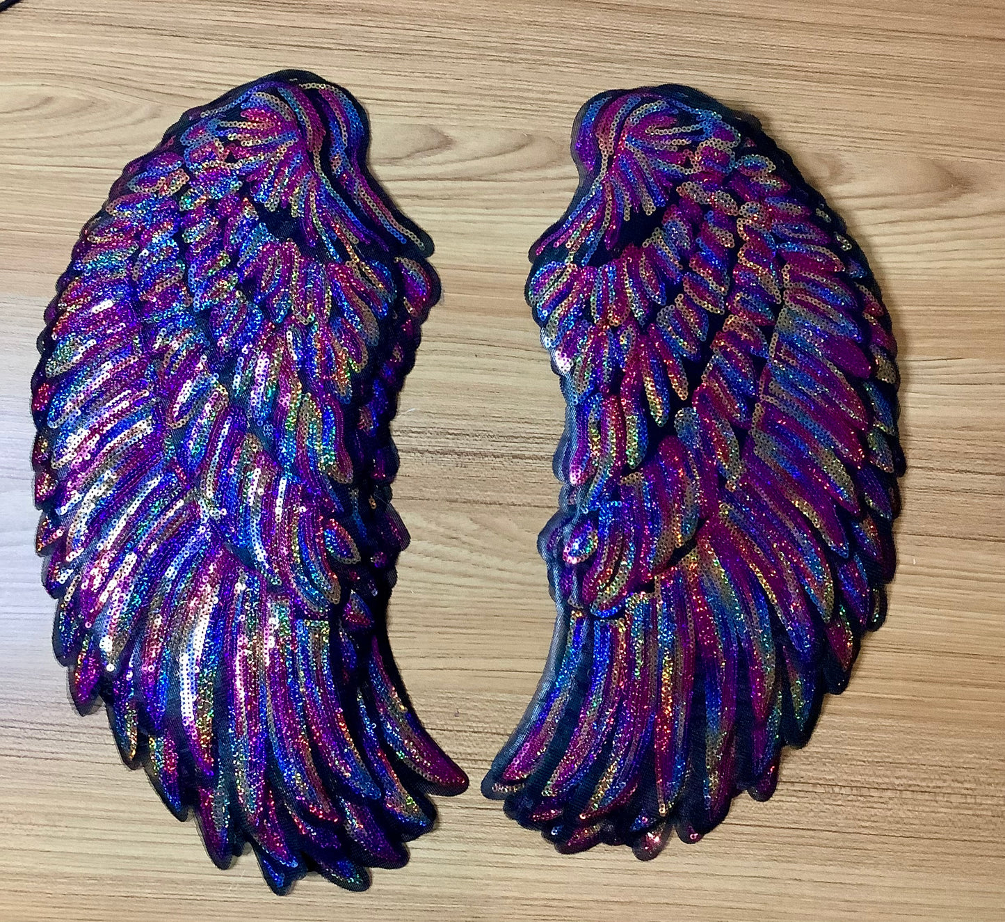 Angel Wings / Pair of Angel Wings / Large Sequin Wings iron on patch