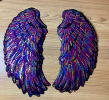 Load image into Gallery viewer, Angel Wings / Pair of Angel Wings / Large Sequin Wings iron on patch
