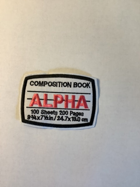 Alpha Composition Book Patch