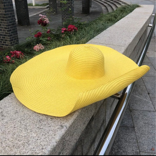 Straw big floppy yellow hat