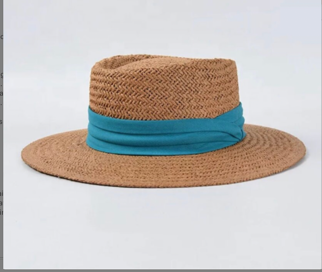 Straw flat top boater hat