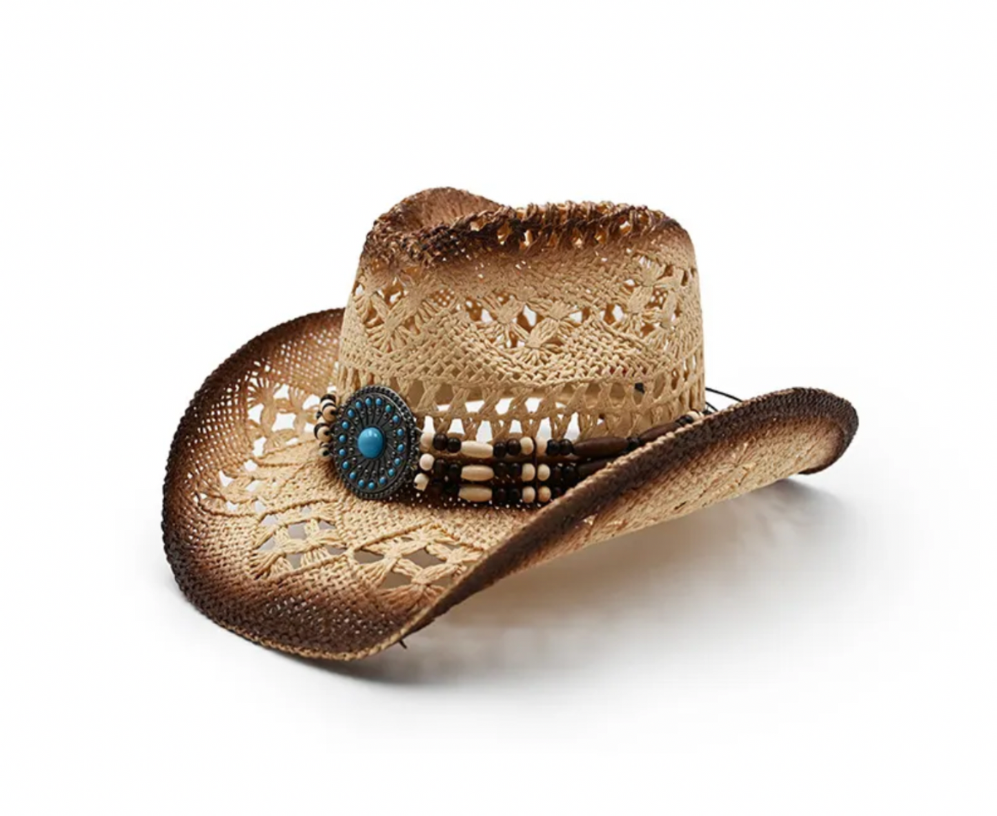 western Straw hat with beaded band