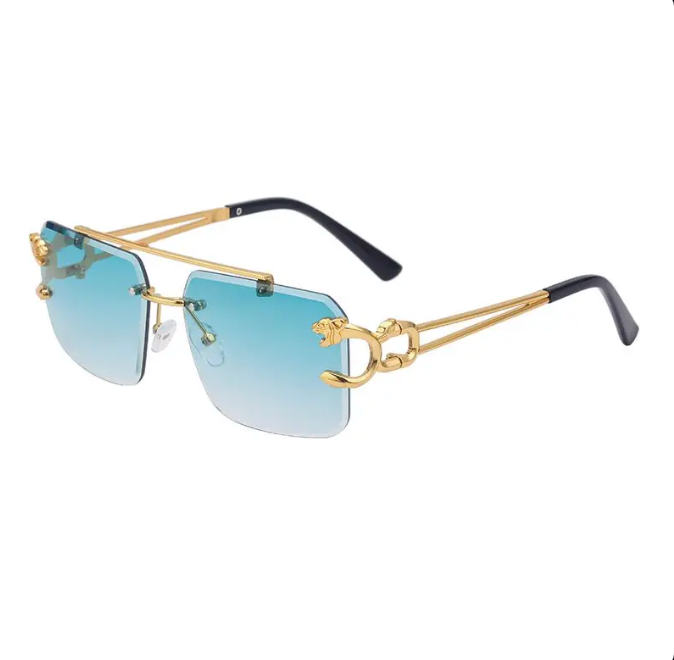 Sunglasses Rimless Frames with gold hardware