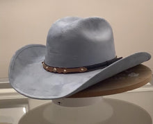 Load and play video in Gallery viewer, Cowboy Hat / Light Blue / Vegan Suede
