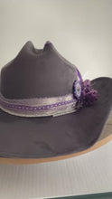 Load and play video in Gallery viewer, Cowboy hat / Cowgirl hat / Custom hat / Gray cowboy hat
