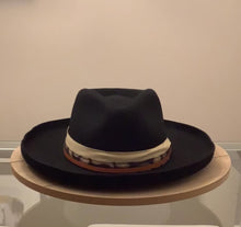 Load and play video in Gallery viewer, Wool Felt pencil brim hat / Black hat
